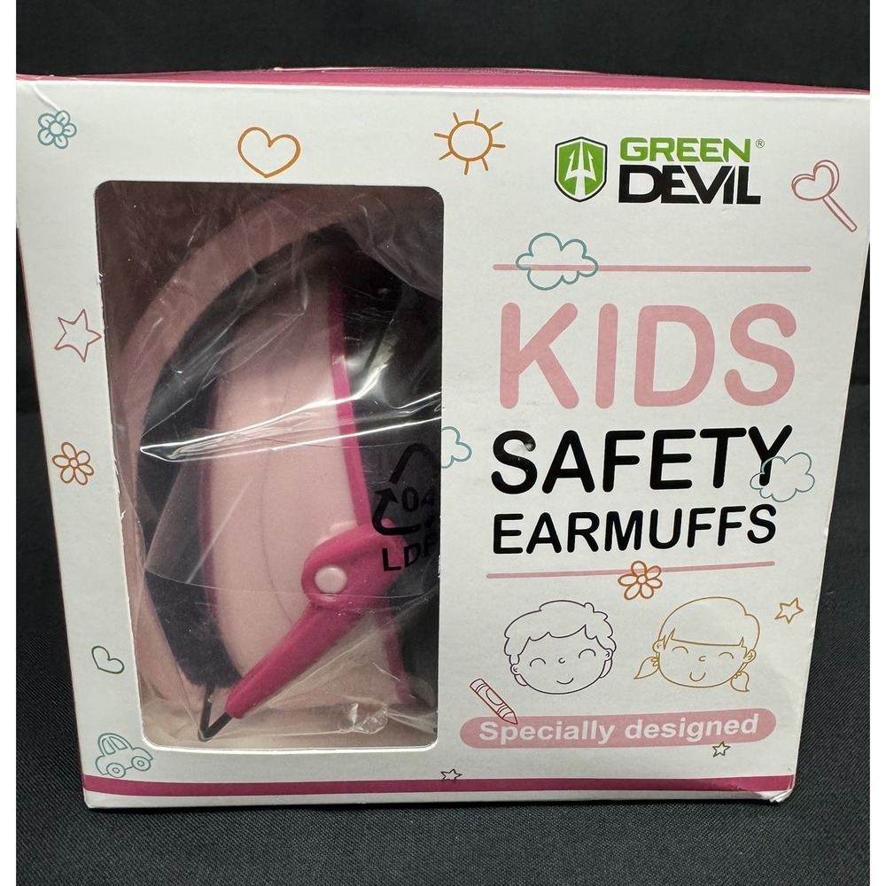 GREEN DEVIL Kids/Toddler Ear Protection Safety Muffs One Size Pink New Open Box